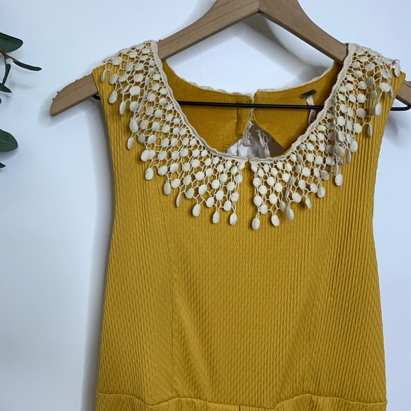 Free People buttercream waffle lace dress - Picture 3 of 8